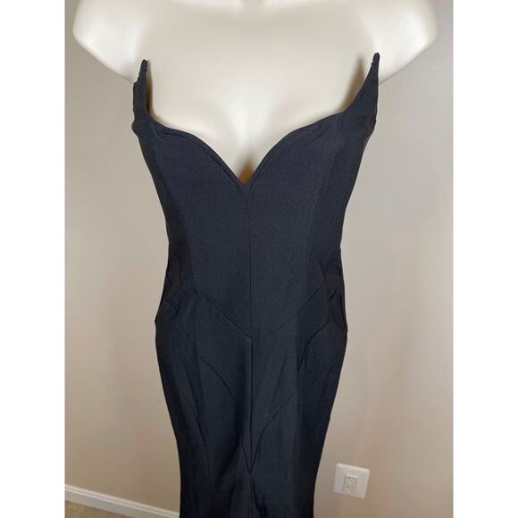 Michael Costello Billie Black Bustier Strapless Bodycon Maxi Dress Size XS - Picture 4 of 8